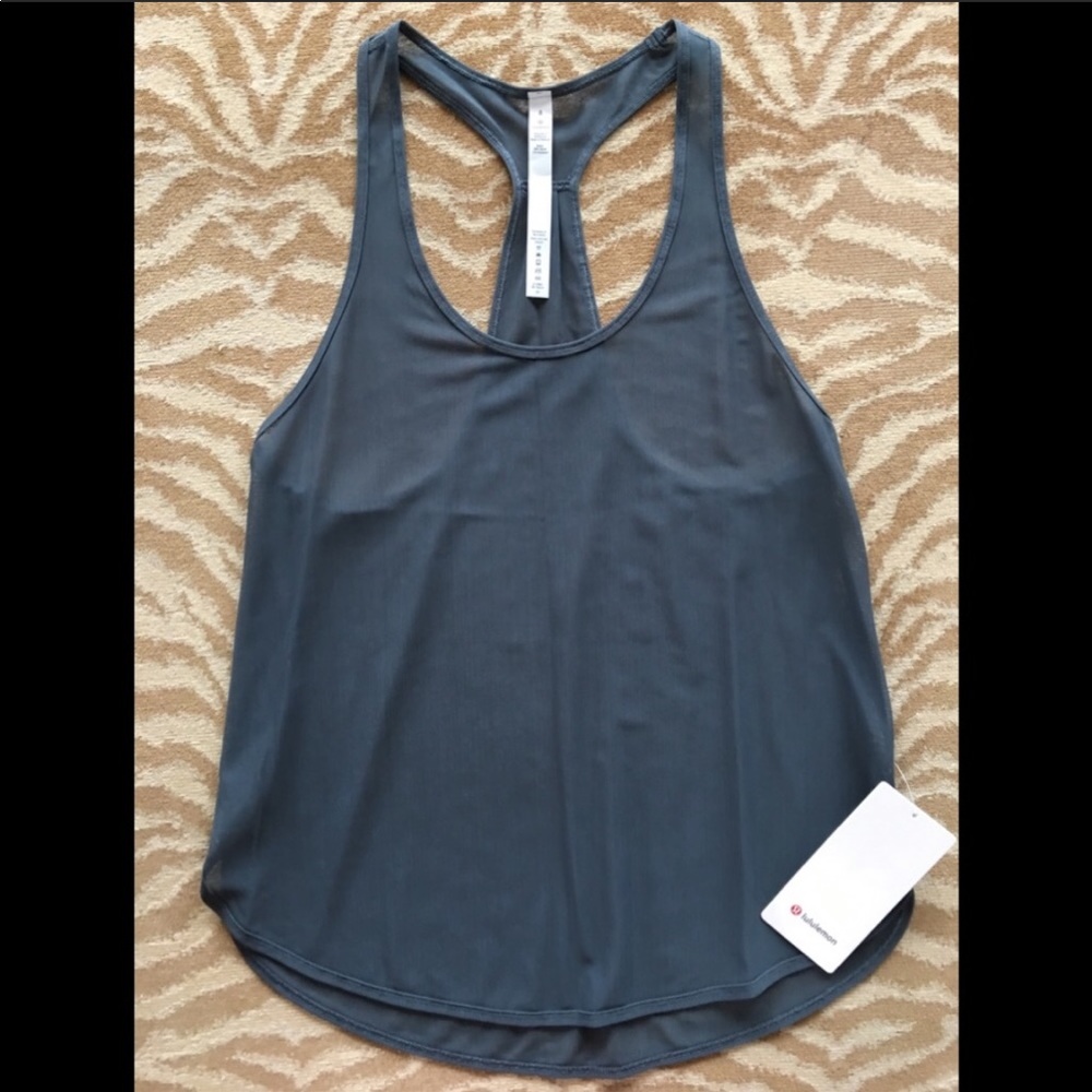 Lululemon 105 singlet Gray Mesh Athletic Tank Top